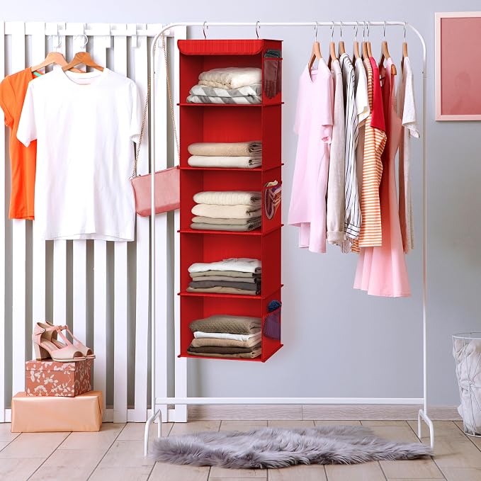 Simple Houseware 5 Shelf Hanging Closet Organizer - Image 5