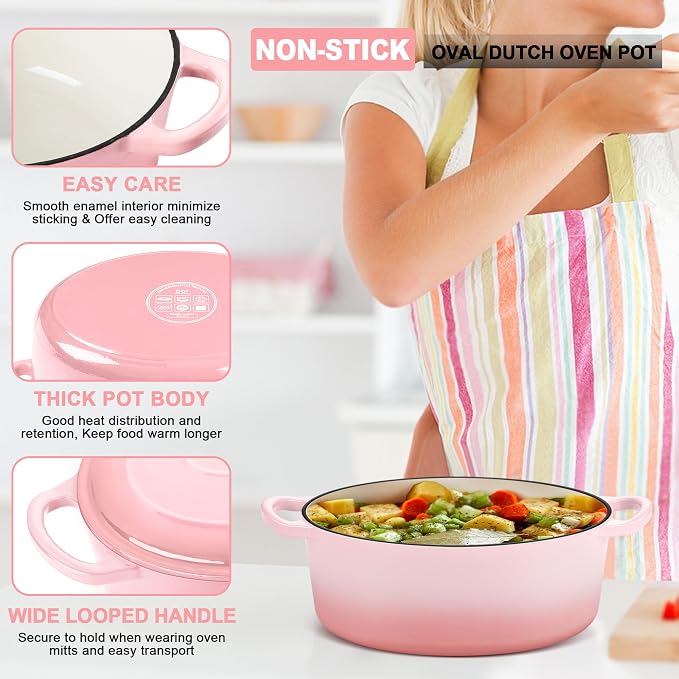 E-far 5QT Oval Dutch Oven Pot - Image 3