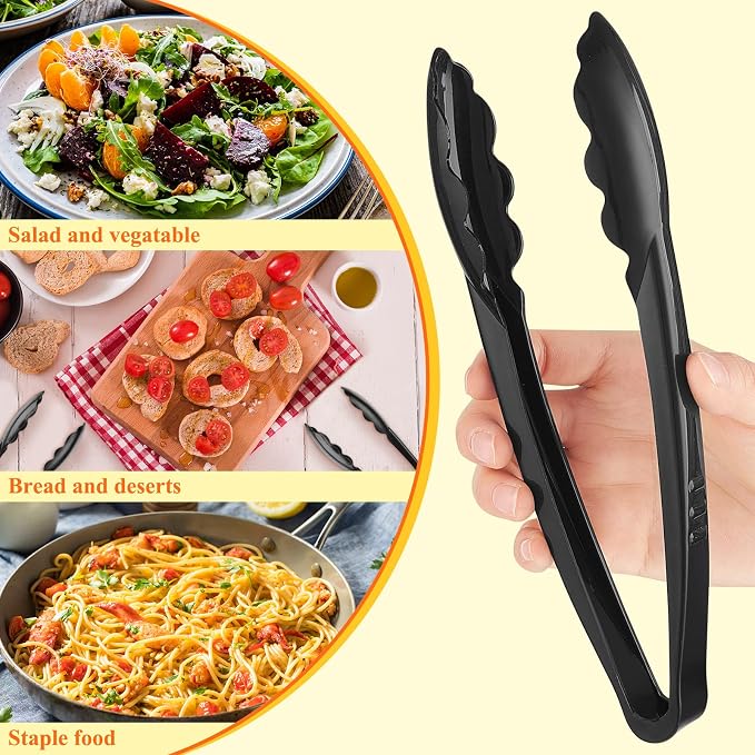 Tessco for you 100 Pcs Plastic Tongs for Serving Bulk, 9 Inch Plastic - Image 4