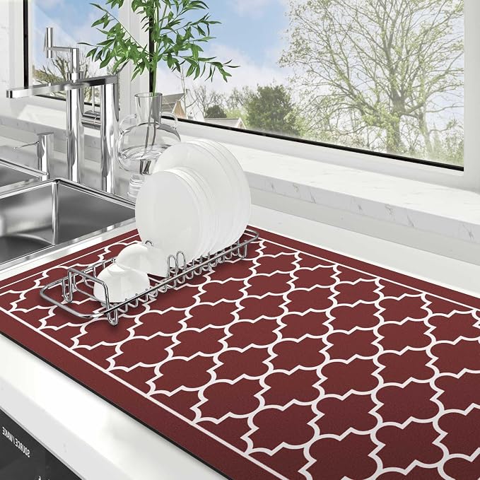 WISELIFE Dish Drying Mat Super Absorbent Drying Mat Large Dish Drying Mats by WiseLife