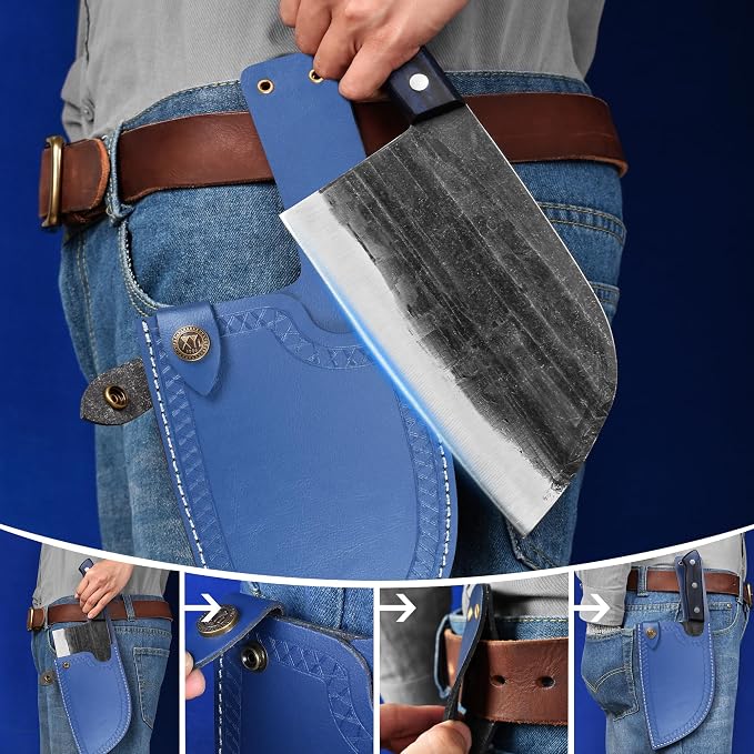 XYJ Authentic Since 1986, Ancient Forged Butcher Knives, Serbian Chef Knife - Image 6