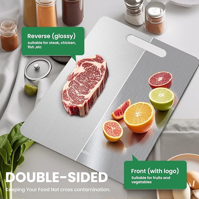 2 Pack Titanium Cutting Board, 100% Pure Titanium Cutting Boards - Image 3