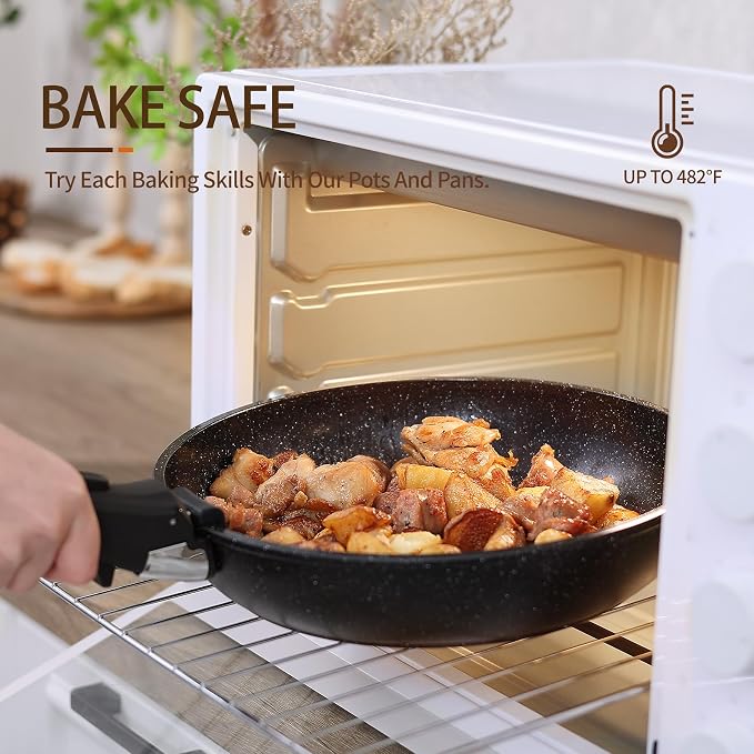 BECIGAR Nonstick Ceramic Cookware Set 21PCS - Image 6