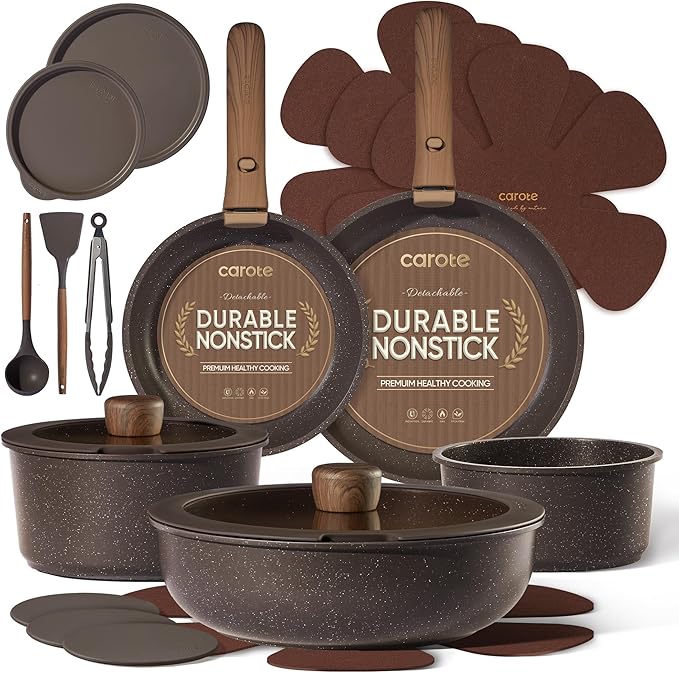 CAROTE 21PCS Pots and Pans Set Non Stick by CAROTE
