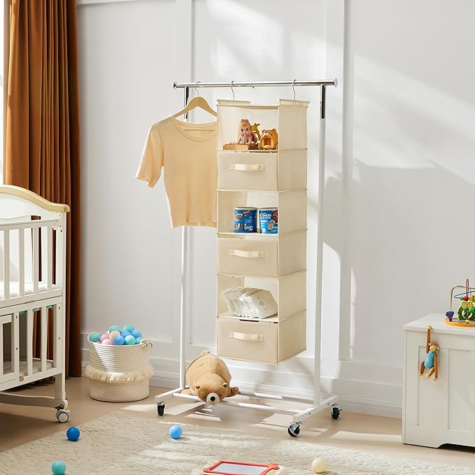 MAX Houser 6 Tier Shelf Hanging Closet Organizer, Closet Hanging Shelf - Image 2