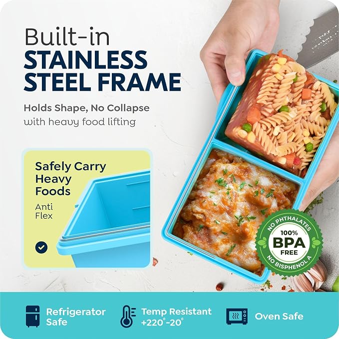 Silicone Freezer Trays with Lids, 2 Cup & 1 Cup Soup Container Style Ice Cube - Image 9