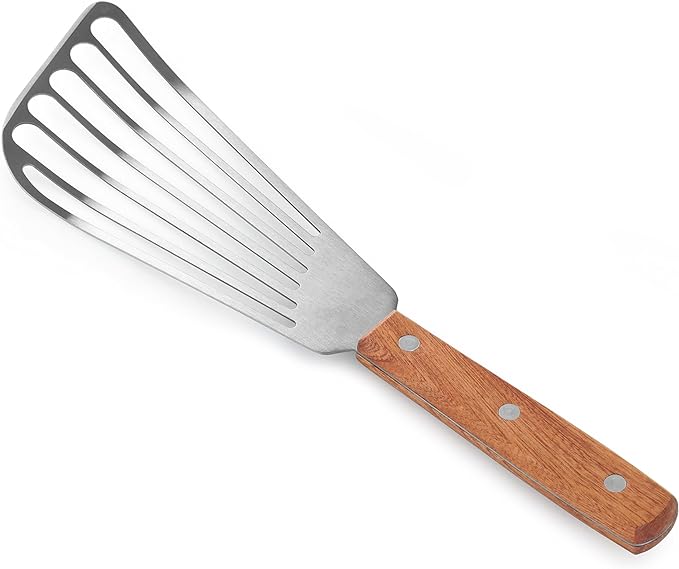New Star Foodservice 43068 Wood Handle Fish Spatula, 6.5" Blade by NewStarFoodservice