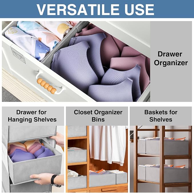 Criusia Drawer Organizer Clothes 24 Pack, Fabric Closet Organizers and Storage - Image 4