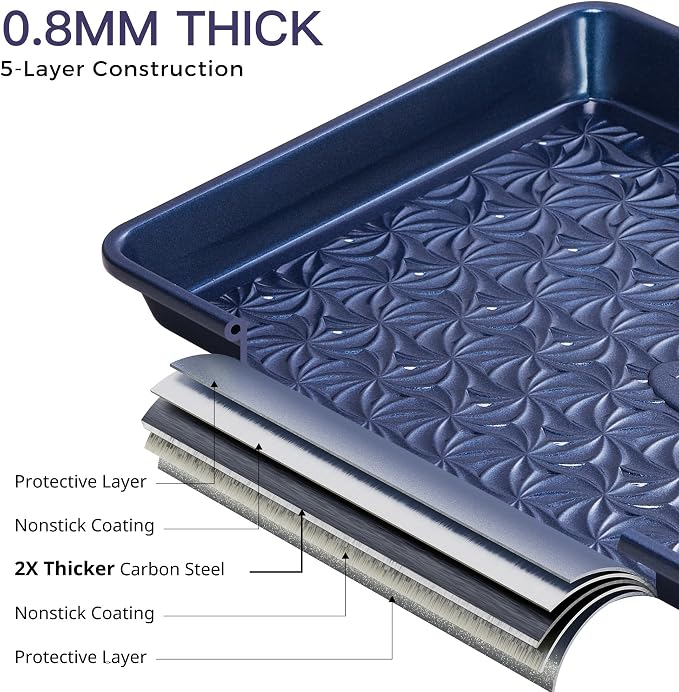 HONGBAKE Nonstick Baking Sheet Pan Set of 3, Cookie Sheets - Image 7