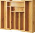 Pipishell Bamboo Expandable Silverware Drawer Organizer, Adjustable Kitchen by Pipishell