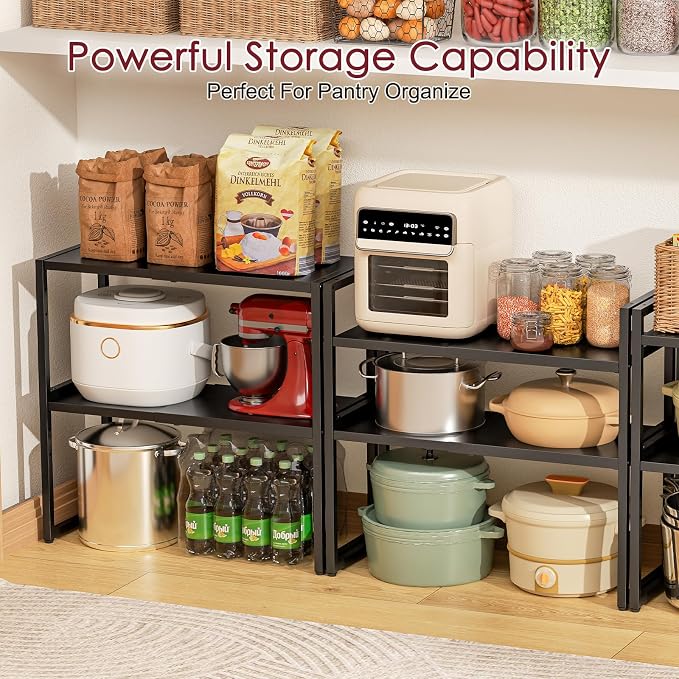 Expandable Kitchen Storage Shelves, 110LBS Heavy Duty Metal Garage Shelving - Image 7