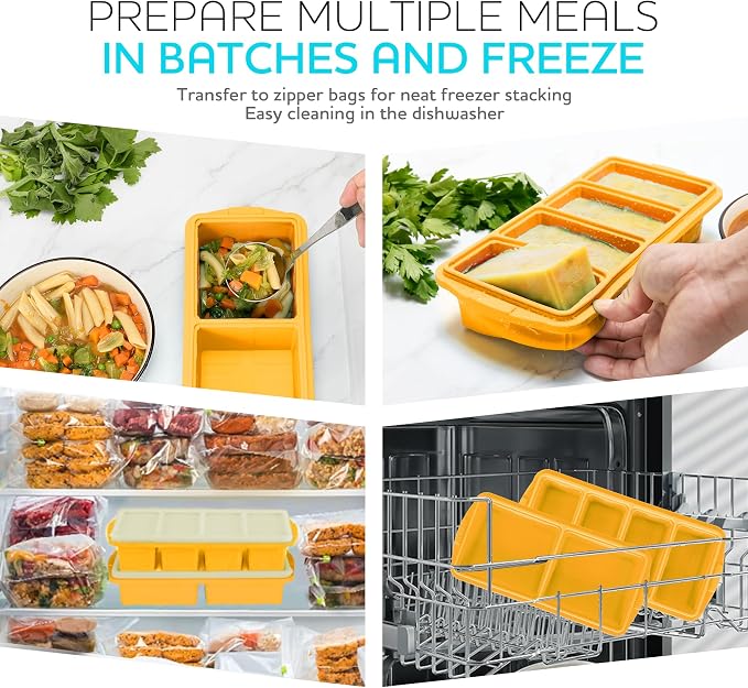 Silicone Freezer Tray With Lid-Soup Freezer Container molds-Large Ice Cube Tray - Image 2