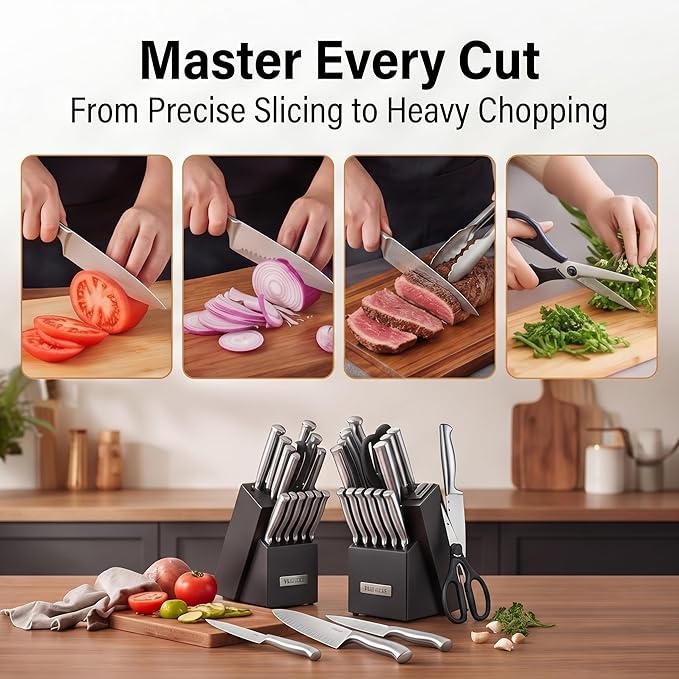 McCook® Knife Sets, German Stainless Steel Knife Block Sets - Image 7