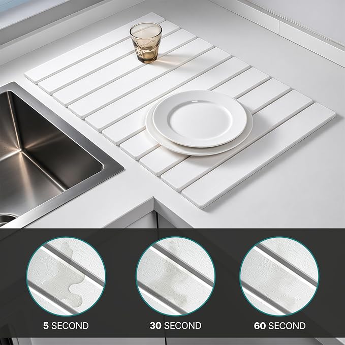 Stone Dish Drying Mat for Kitchen Counter - Image 3