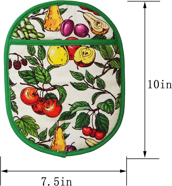 Pot Holders Set of 2 with Transparent Clear Silicone Shell and Nice Fruit - Image 2