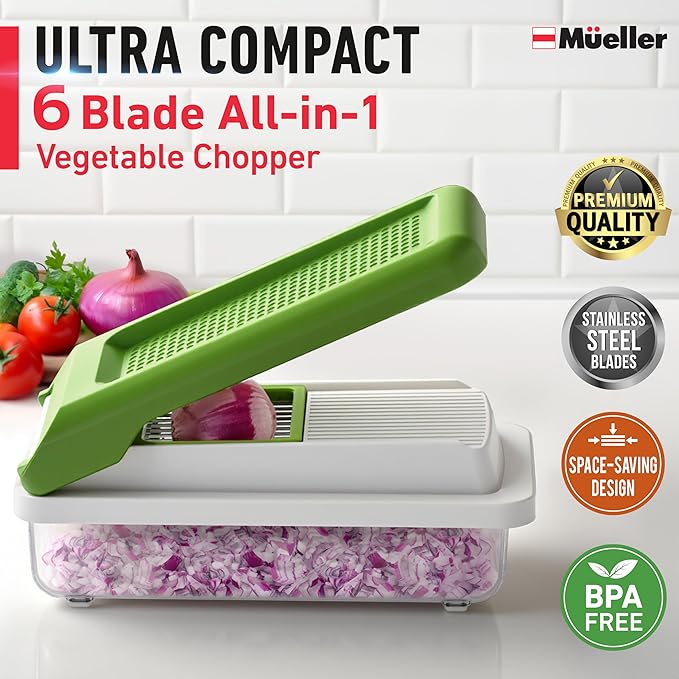 Mueller Vegetable Chopper, Mandoline Slicer, Food Veggie Chopper, Cheese Grater - Image 2