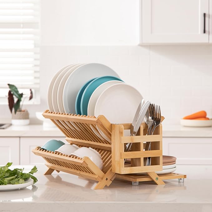 HBlife Bamboo Dish Drying Rack - Image 7