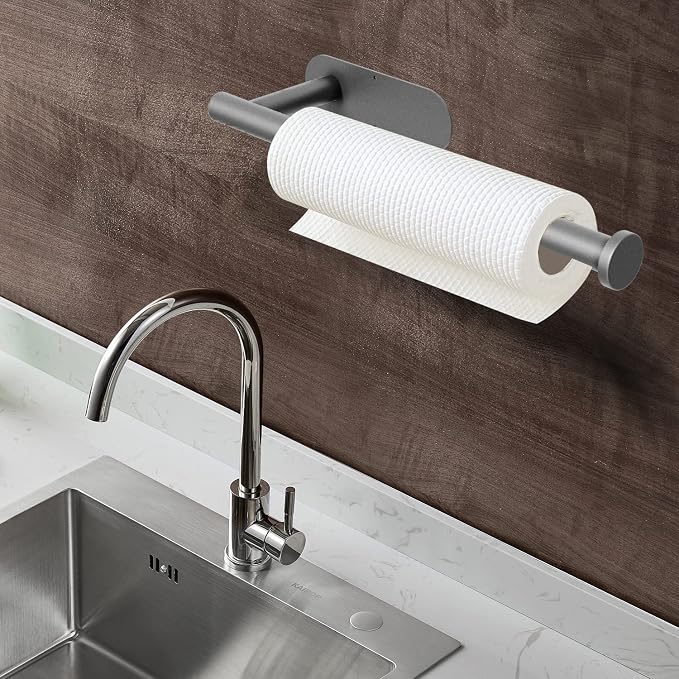 DEKAVA Under Cabinet Wall Mount Paper Towel Holder, Self-Adhesive Bar, - Image 4