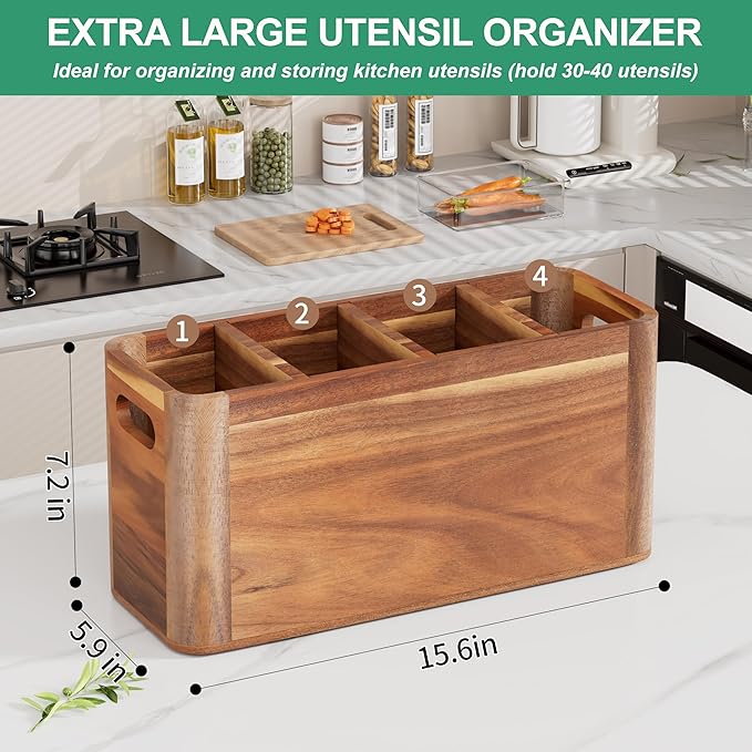 ZUJJAFY Utensil Holder, Extra Large Kitchen Utensil Holder - Image 2