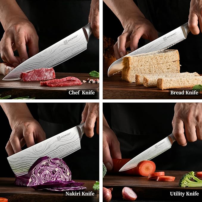 KEEMAKE Kitchen Knife Set, Ultra Sharp Chef Knife Set 7-Piece, High Carbon - Image 7