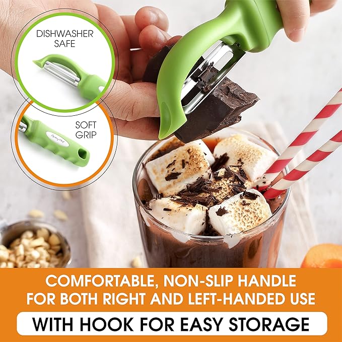 Spring Chef Premium Green Swivel Vegetable Peeler Set of 2, Stainless Steel - Image 6