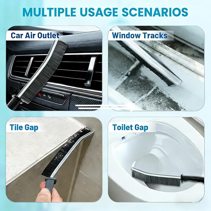 15Pcs Crevice Cleaning Brush Set, Hard Bristle Scrub Brushes Tools - Image 2