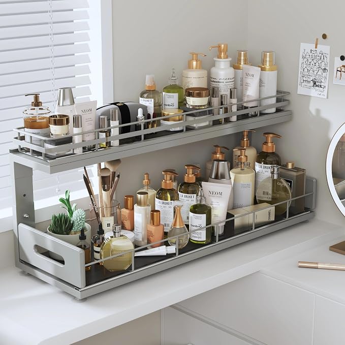 Under Sink Organizer Upgrade To Professional Rails, 2-Tier Dual Pull Out - Image 9