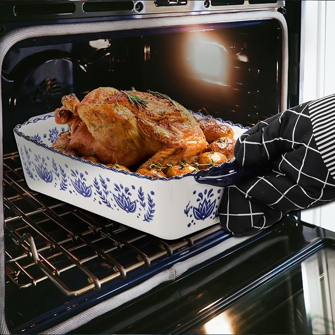 SOUJOY 3 Pack Porcelain Bakeware Set, Rectangular Baking Dishes, Lasagna Pan - Image 5