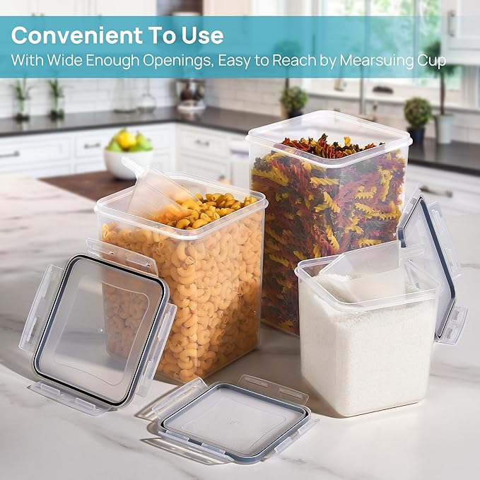 Vtopmart 10 PCS Flour and Sugar Storage Container, Large Airtight Food Canisters - Image 3