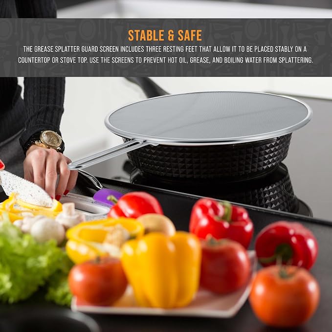 U.S. Kitchen Supply Set of 3 Stainless Steel Splatter Screen - Image 6