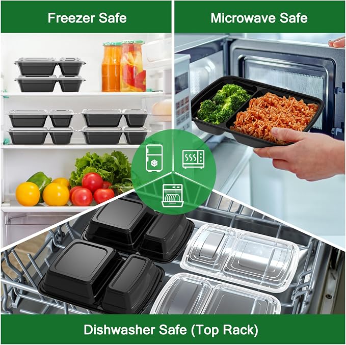 Dealusy 50 Pack 28 oz Meal Prep Containers Reusable - Image 5