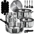 CAROTE 18pcs Stainless Steel Cookware Set by CAROTE