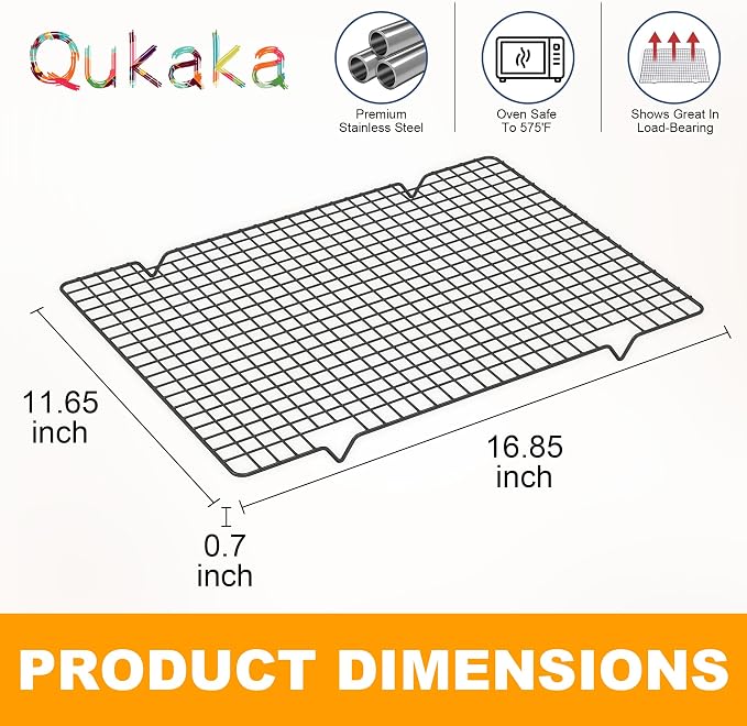2PCS Cooling Racks for Cooking and Baking -11.65''x16.85''Heavy Duty Stainless - Image 6