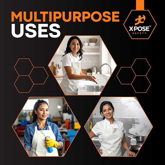 Xpose Safety Heavy Duty Vinyl Waterproof Aprons, Industrial and Commercial Use - Image 2
