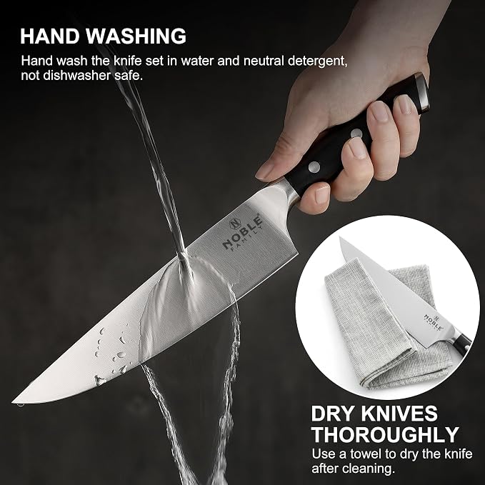 Knife Set with Block, N NOBLE FAMILY 16Pcs Kitchen Knives Drawer Organizer Set - Image 7