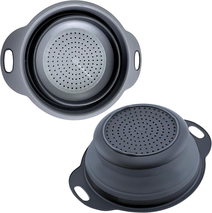 Black Silicone Collapsible Colanders by KillersInstinctOutdoors