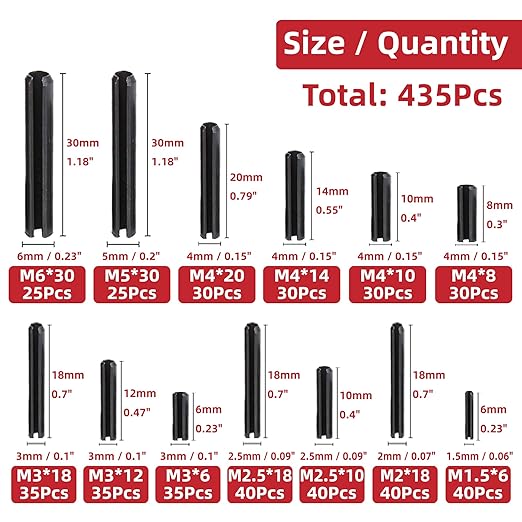 435-Piece Roll Pin Assortment Kit - Image 2