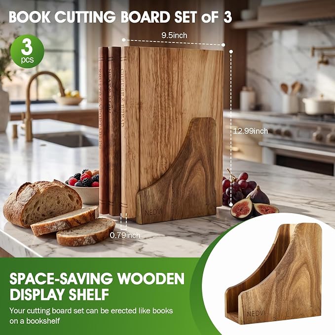 NEDVI Book Cutting Board Set - Image 2