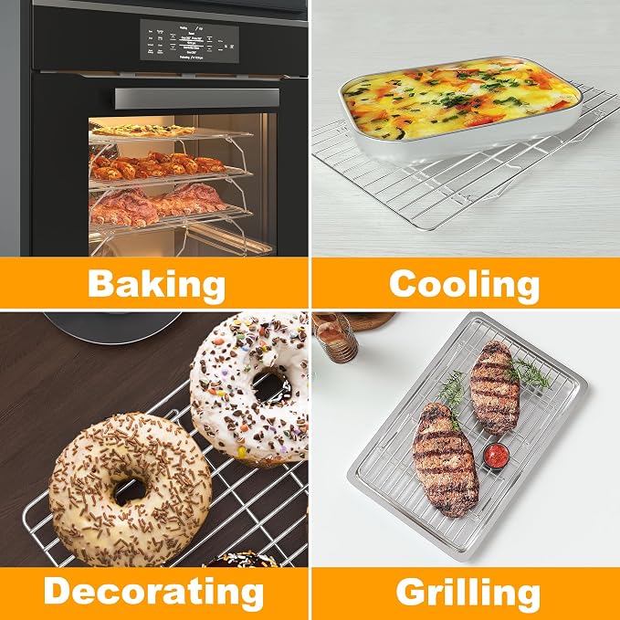 3 Tier Stackable Cooling Rack for Batch Cooling Cookie, Cake-15.8”x 10”- Heavy - Image 6