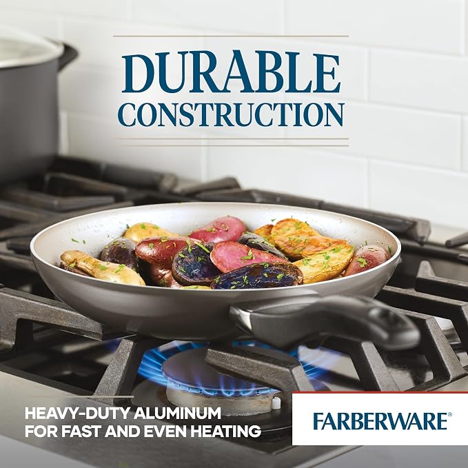 Farberware Dishwasher Safe Nonstick Cookware Pots and Pans Set, 15 Piece - Image 5