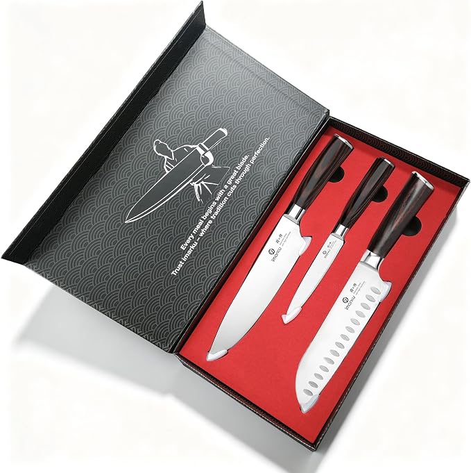 imarku 3 Pieces Knife Set, Japanese High Carbon Stainless Steel Chef Knife Set - Image 9