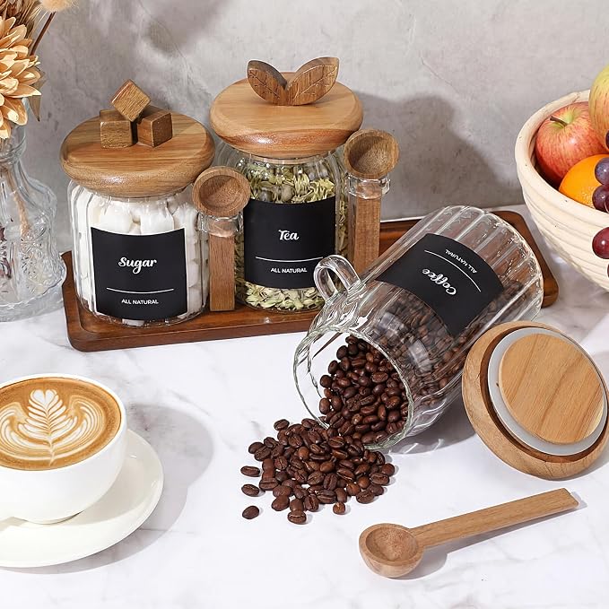 Suclain 3 Pcs Glass Coffee Container - Image 5