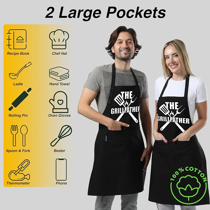 TOSHEX Funny Apron Waterdrop Resistant 100% Cotton Aprons - Image 2