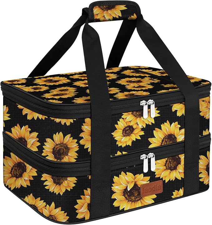 Double Casserole Carrier Bag，Expandable Thermal Food Carrier Insulated Travel by Unknown