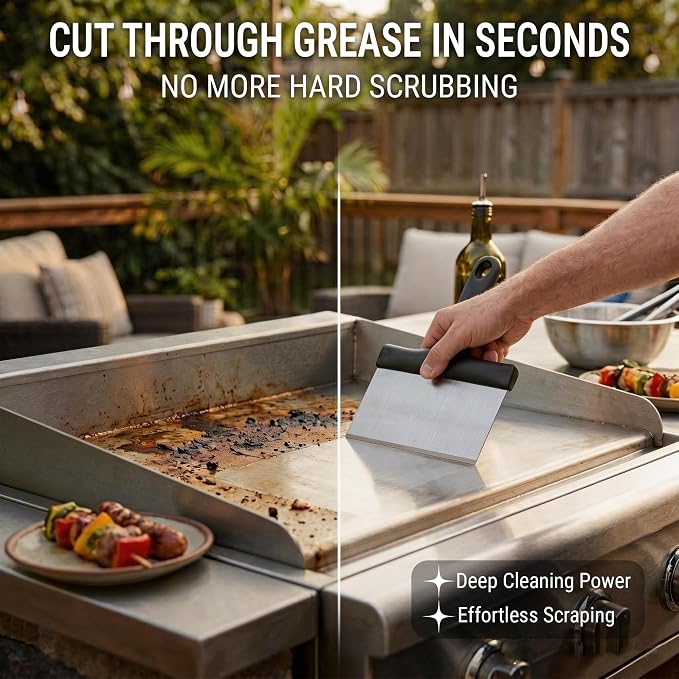 Grill Scraper, Stainless Steel Food Scraper - Image 5