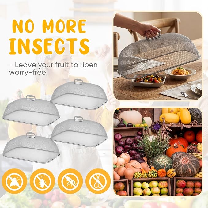 Hicarer 4 Pcs Metal Mesh Screen Food Cover - Image 3