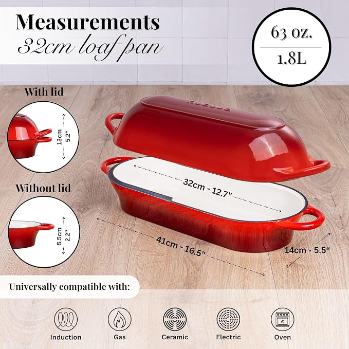 Enamelled Cast Iron Bread Loaf Pot – Dutch Oven - Image 2