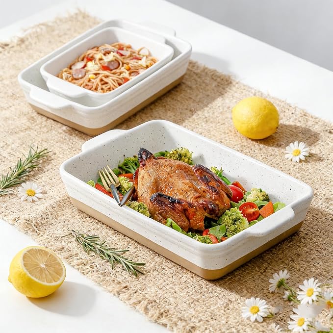 HVH Baking Dish Set, 9x13 Baking Dish, Large Casserole Dish Set, Ceramic - Image 3