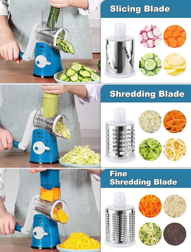 Geedel Rotary Cheese Grater Cheese Shredder - Image 4
