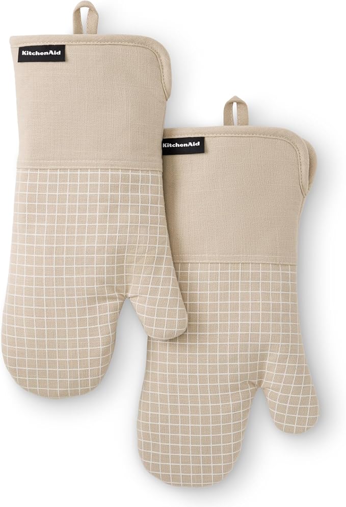 KITCHENAID Gourmet Series Gridlines Oven Mitts 2-Pack Set, Heat Resistant up to by KitchenAid